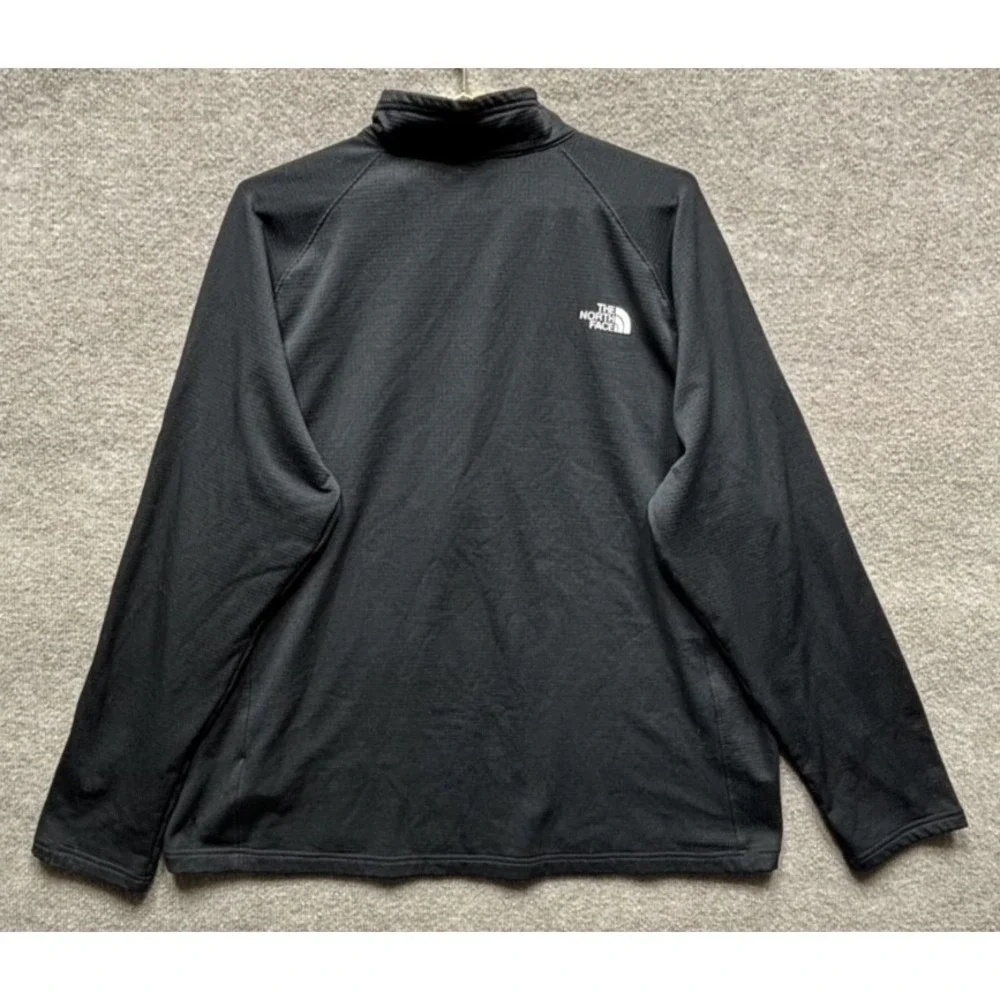 The North Face Mountain Peaks 1/4-Zip Fleece Pullover Men 2XL Black EUC Hiking‎